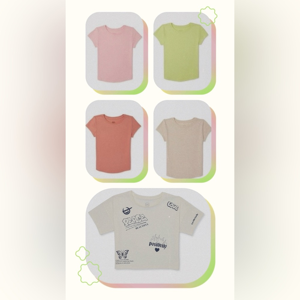 5 pre-owned wonder nation girls short sleeve tough T-shirts size XL (14-16)
